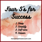 Four S's for a More Successful Year